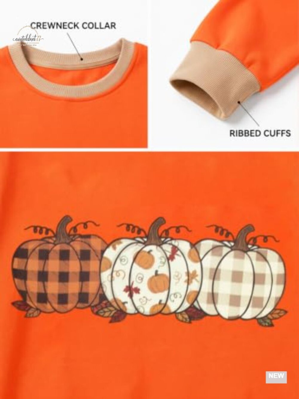 Women's Fall Pumpkin Graphic Crewneck Sweatshirt Long Sleeve Thanksgiving - Picture 3 of 6